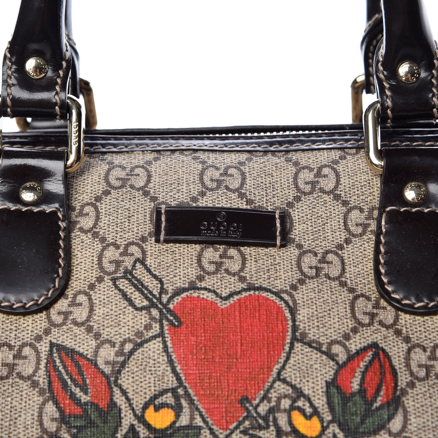 GG Plus Monogram Tattoo Heart Medium Joy Boston Dark Brown