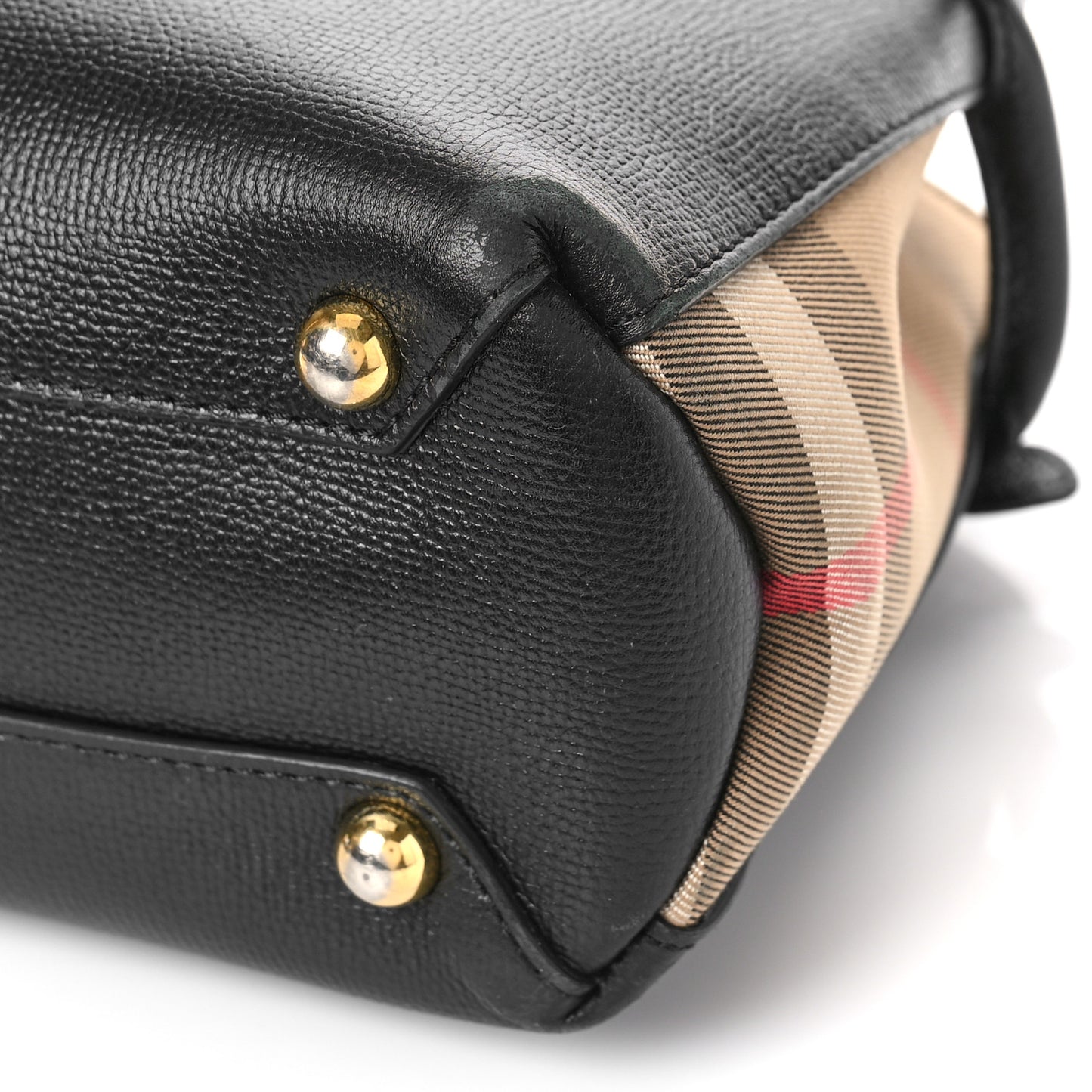Derby Calfskin House Check Small Banner Tote Black
