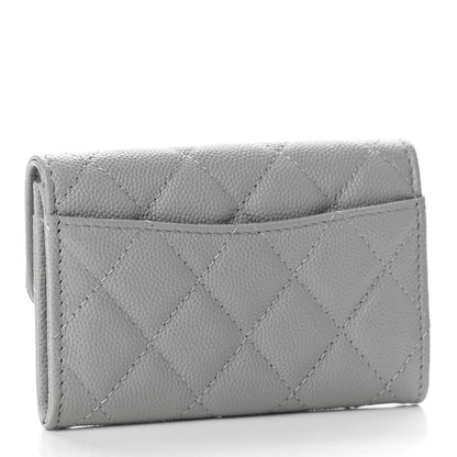 Chanel Caviar Quilted Flap Card Holder Wallet Grey 3 of 8
