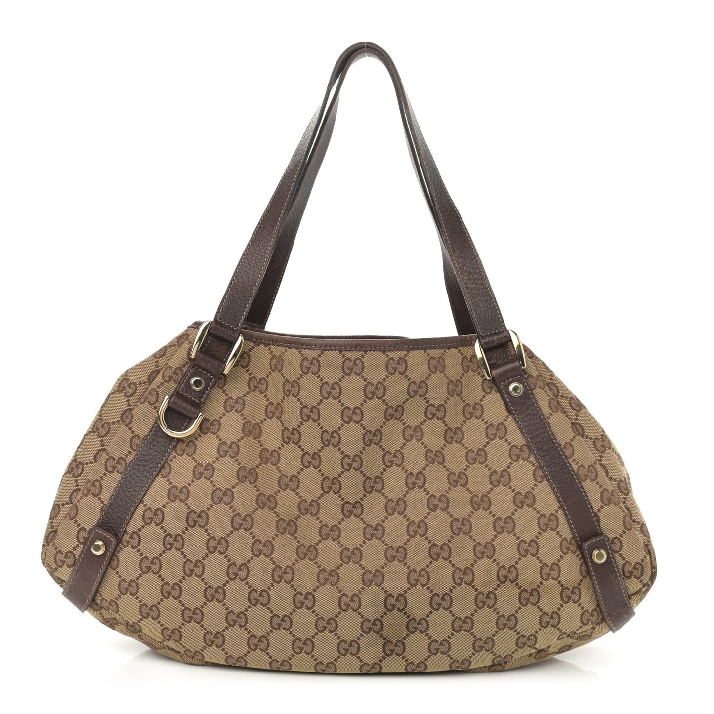 Monogram Medium Abbey Shoulder Bag Dark Brown