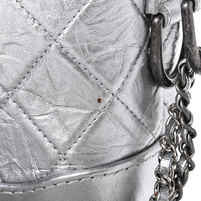Chanel Metallic Aged Calfskin Quilted Small Gabrielle Hobo Silver 12 of 12