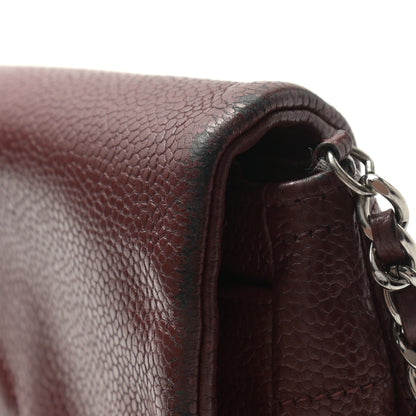 Chanel Caviar Half Moon Wallet On Chain WOC Dark Red 15 of 16