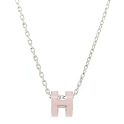 Hermes Palladium Mini Pop H Pendant Necklace Rose Dragee 4 of 7