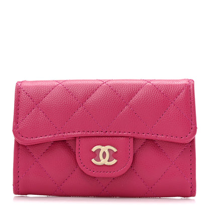 Chanel Caviar Quilted Flap Card Holder Wallet Fuchsia 1 of 9