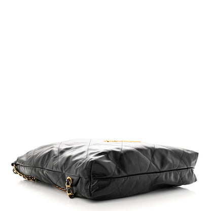Chanel Shiny Calfskin Quilted Chanel 22 Backpack Black 4 of 12