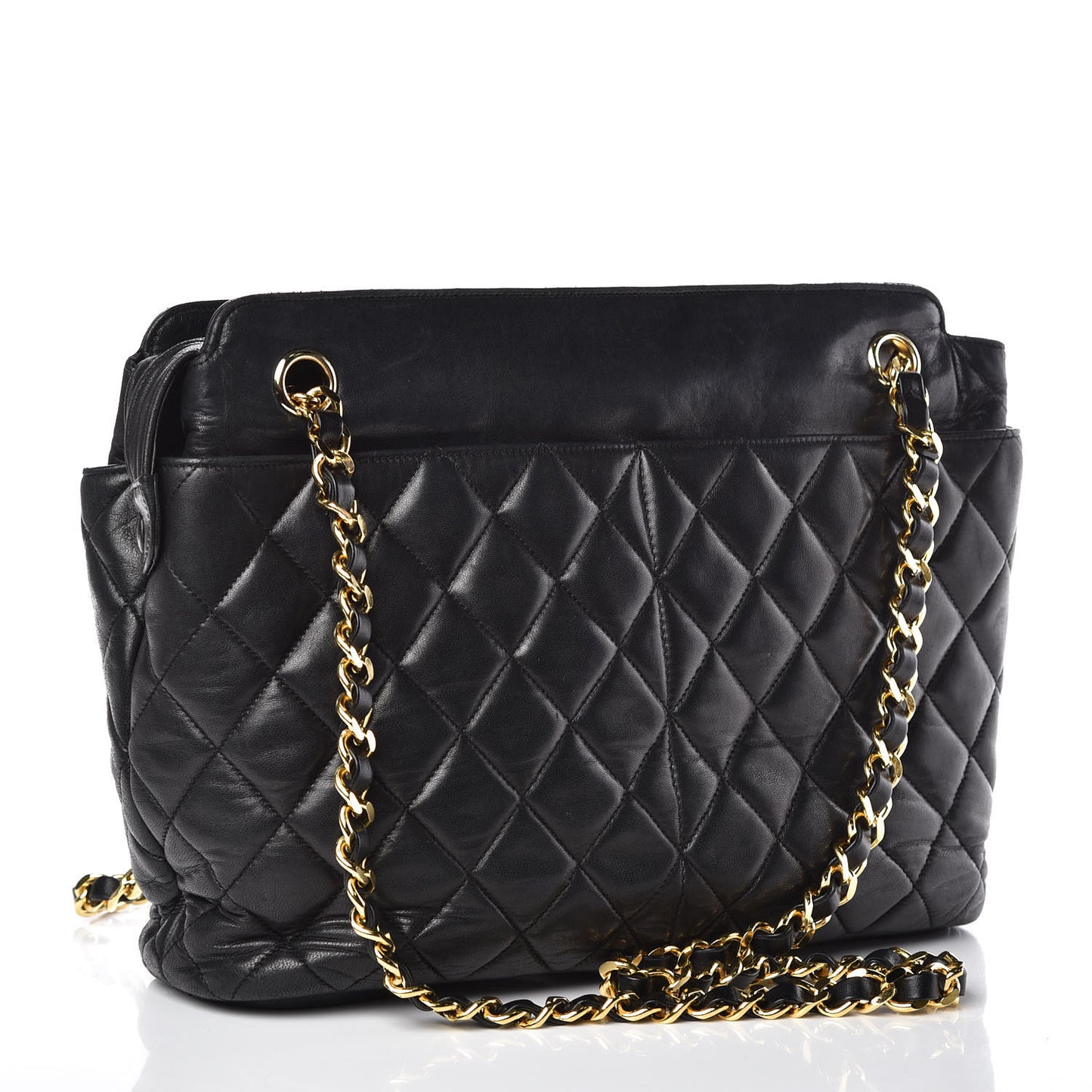Lambskin Quilted Shoulder Bag Black