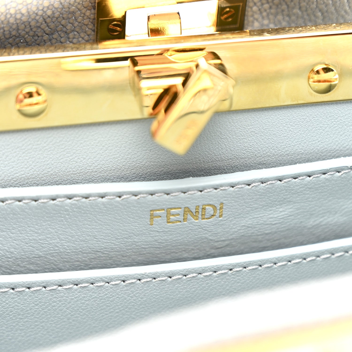Fendi Stingray Shiny Nappa Petite Peekaboo I SEE U Satchel Anice 8 of 15
