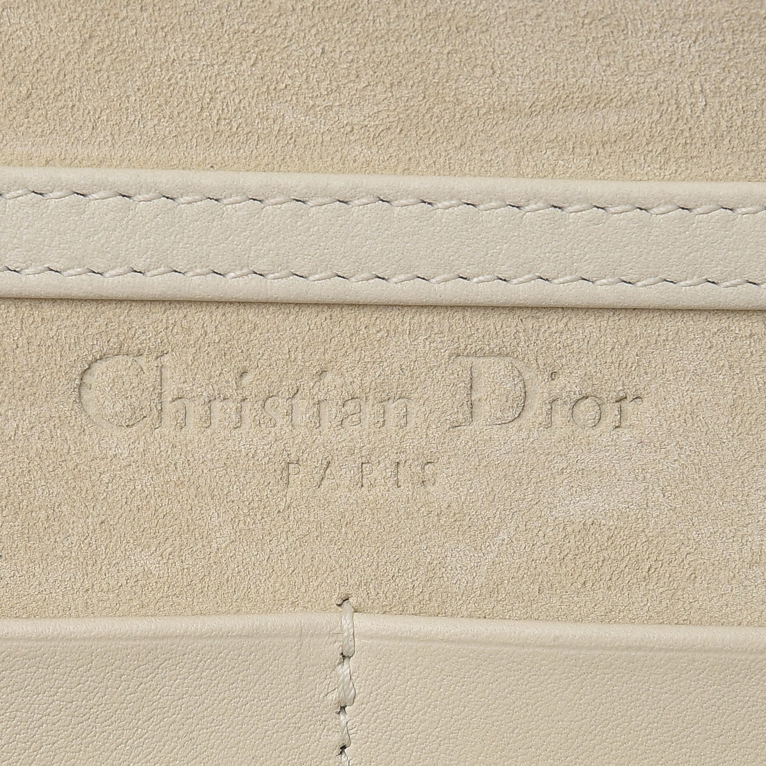 Christian Dior Calfskin Embossed Stars Wallet on Chain White Gold 6 of 8