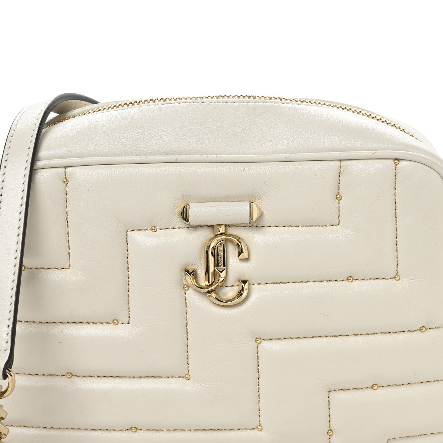 Jimmy Choo Nappa Quilted Studded Varenne Camera Bag White 7 of 10