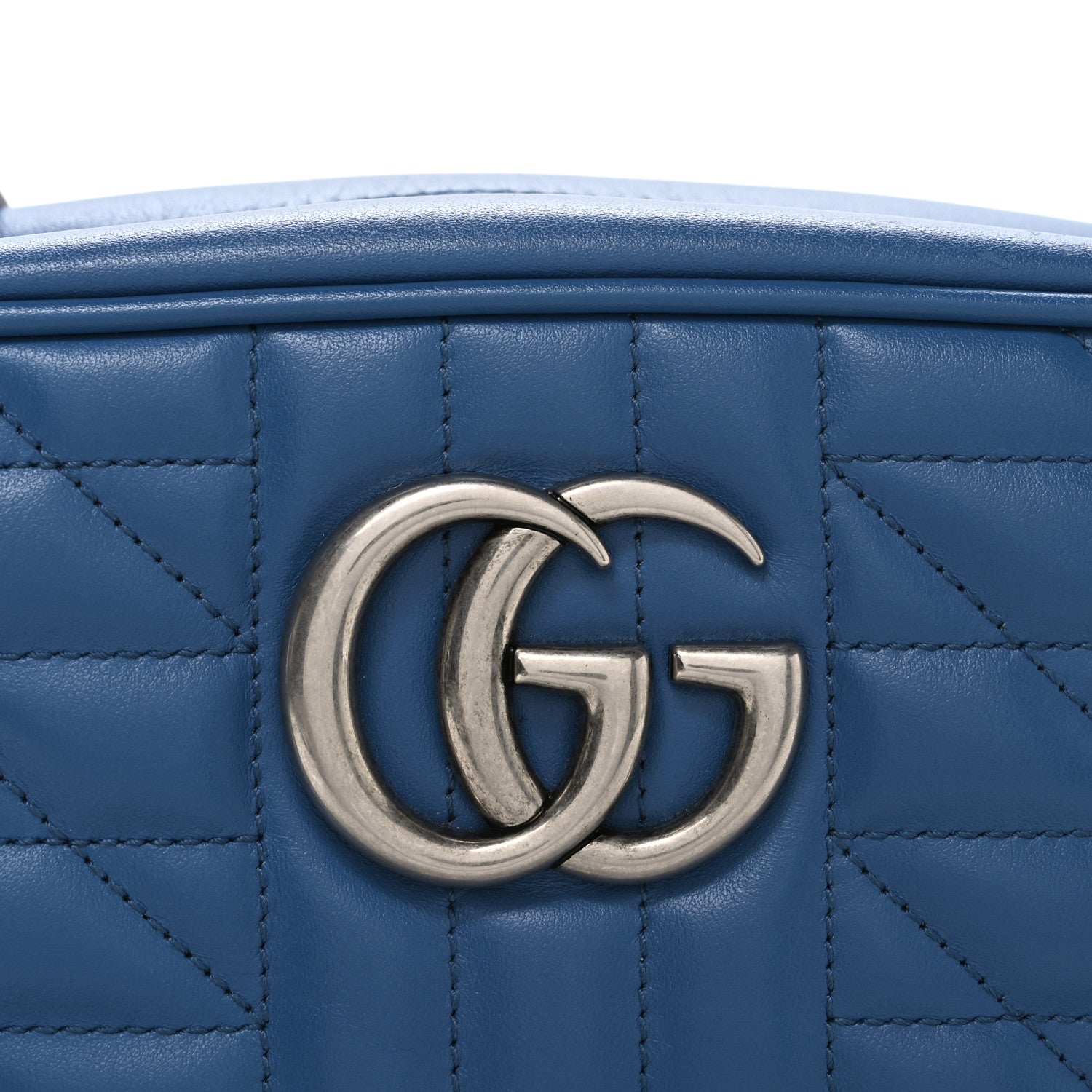 Gucci Calfskin Matelasse Aria Small GG Marmont Chain Shoulder Bag Clear Blue 8 of 10