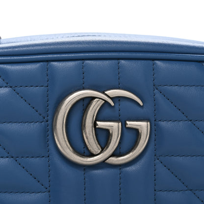 Gucci Calfskin Matelasse Aria Small GG Marmont Chain Shoulder Bag Clear Blue 8 of 10