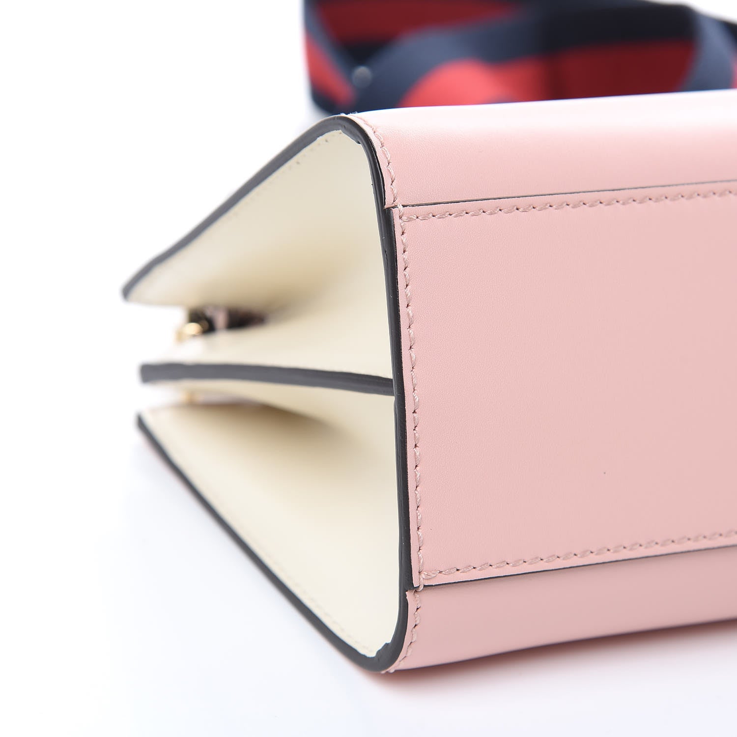 Gucci Nappa Bamboo Web Mini Nymphaea Top Handle Bag Perfect Pink Mystic White 8 of 10