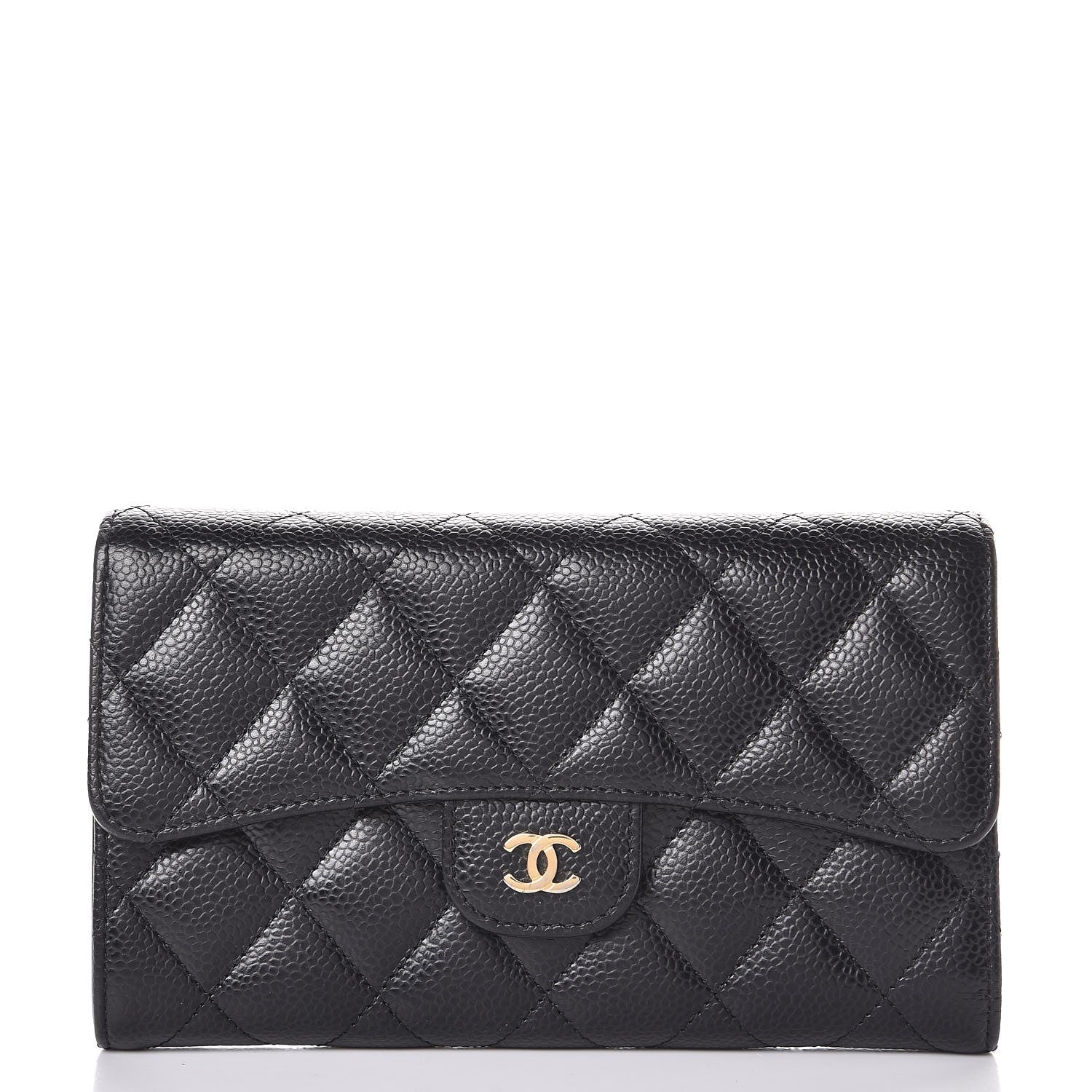 Chanel Caviar Quilted Long Flap Wallet Black 1 of 10