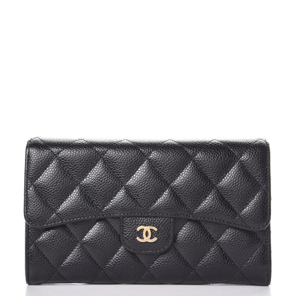 Chanel Caviar Quilted Long Flap Wallet Black 1 of 10