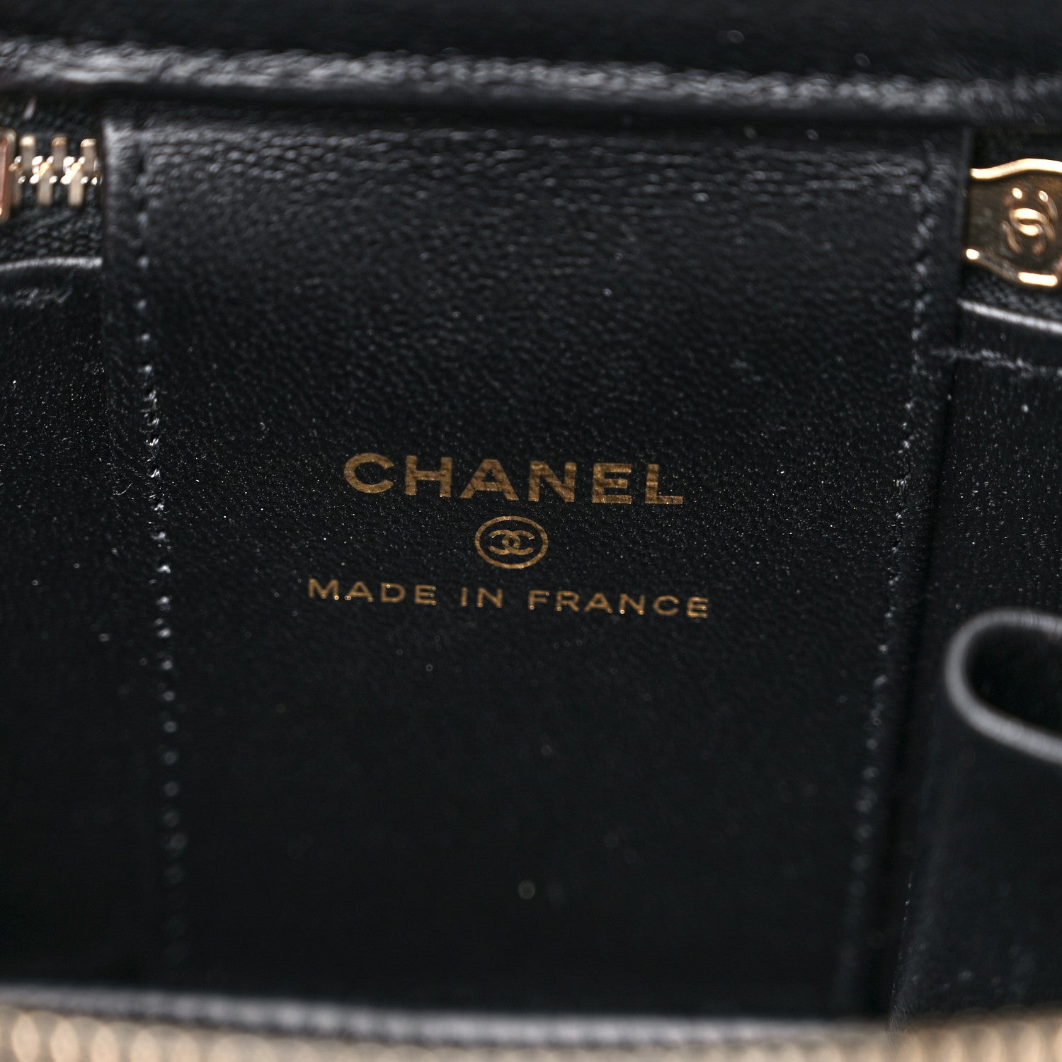 Chanel Lambskin Quilted Metal Mini Top Handle Vanity Case With Chain Black 6 of 11