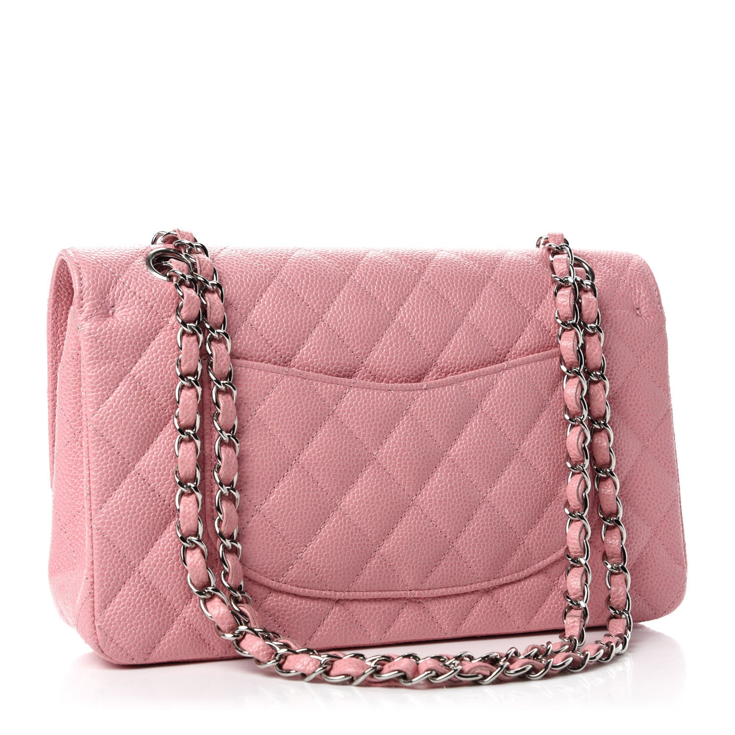 Chanel Caviar Quilted Medium Double Flap Pink 3 of 10