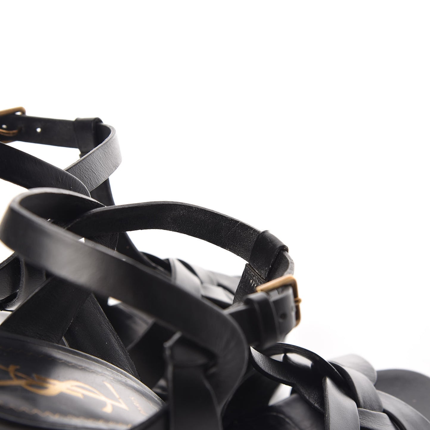 Calfskin Tribute 105 Platform Sandals 37.5 Black