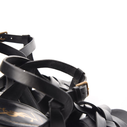 Saint Laurent Calfskin Tribute 105 Platform Sandals 37.5 Black 11 of 13