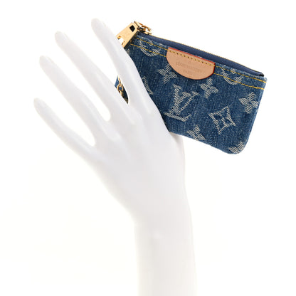 Louis Vuitton Monogram Denim Key Pouch Denim Blue 2 of 7