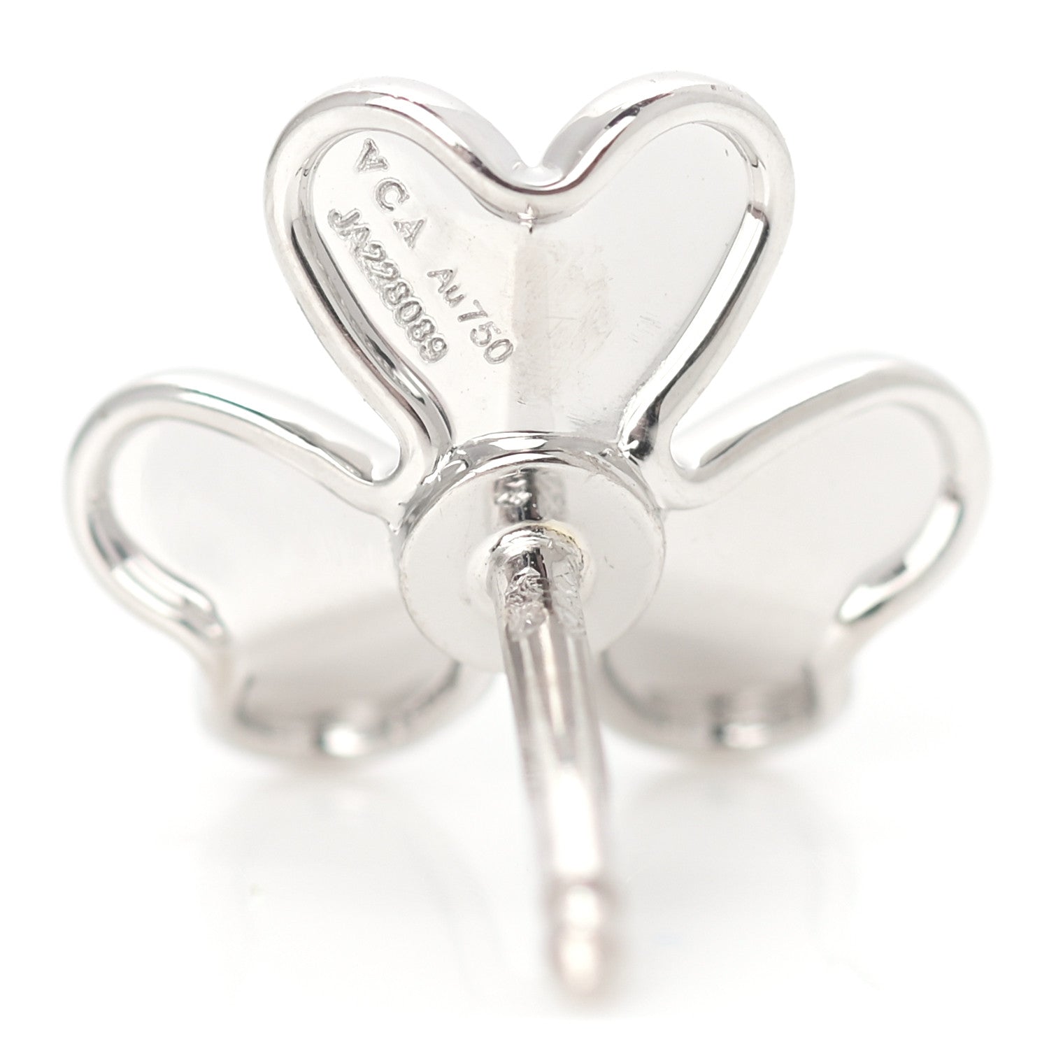 Van Cleef & Arpels 18K White Gold Diamond Mini Frivole Earrings 4 of 4