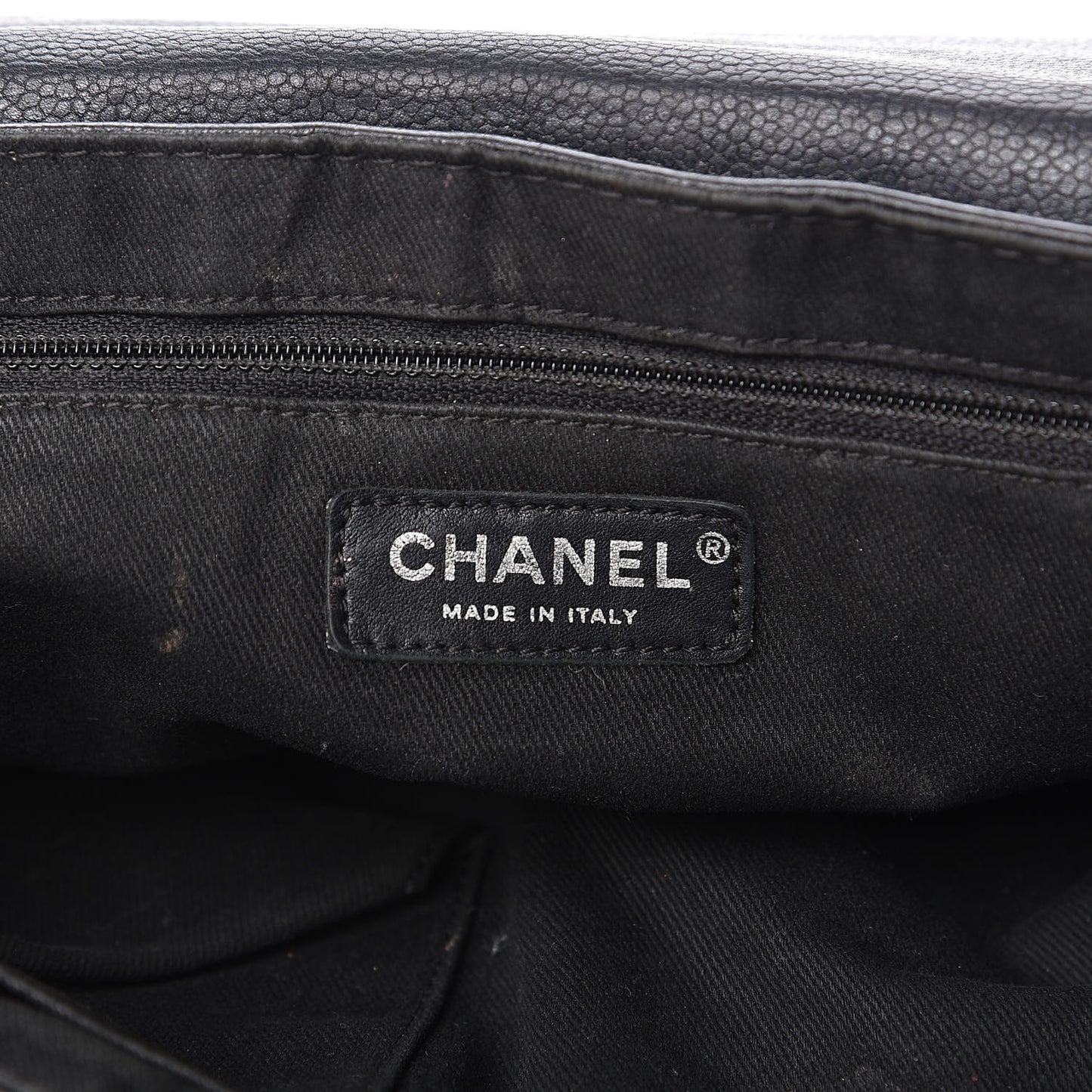 Caviar Half Moon Large Flap Black