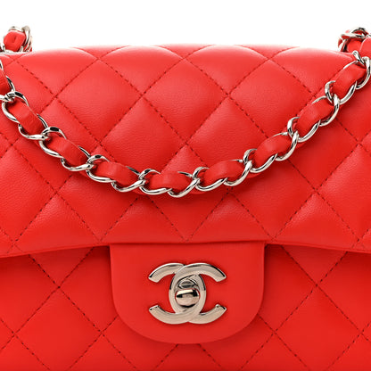 Chanel Lambskin Quilted Mini Rectangular Flap Red 8 of 13