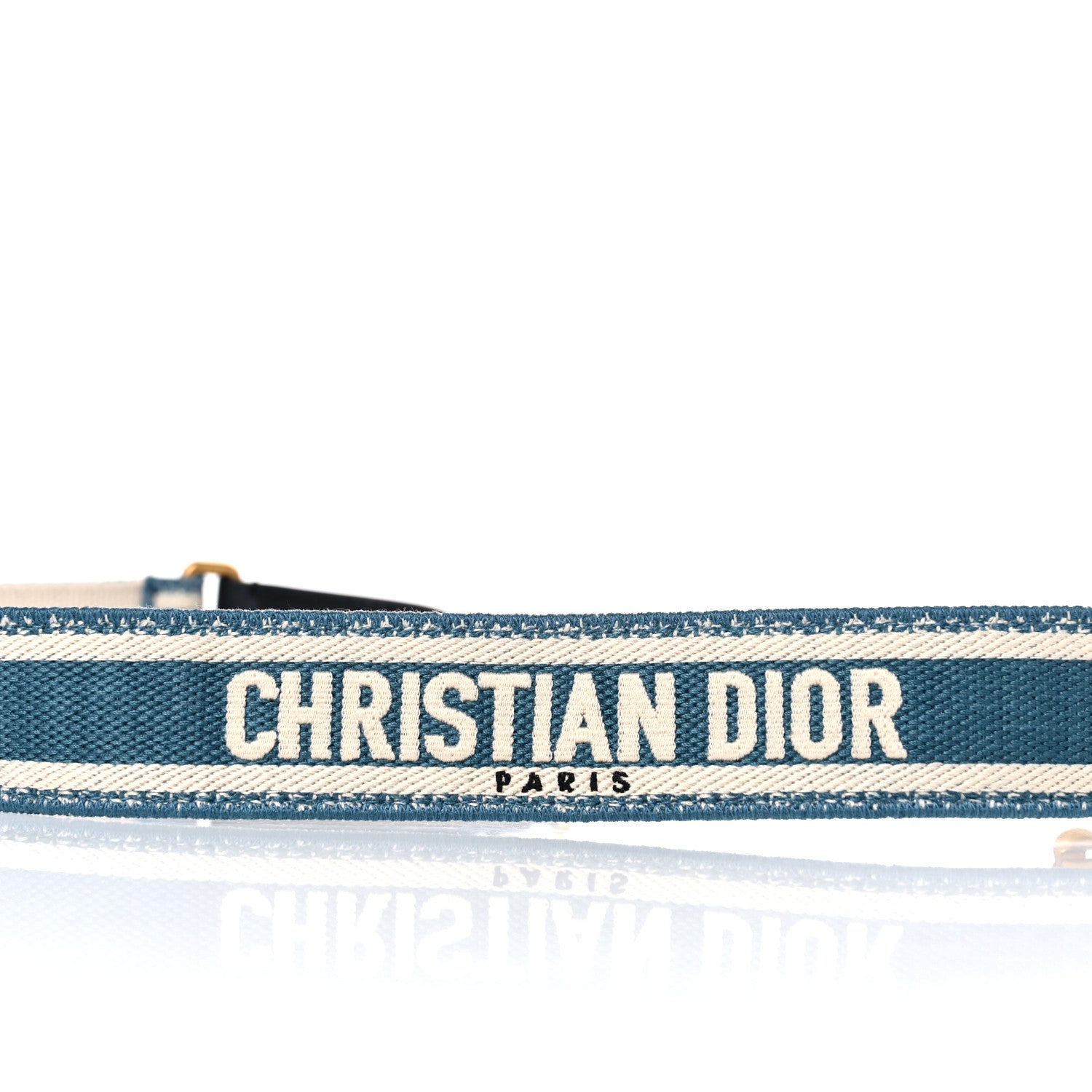 Christian Dior Canvas Embroidered Shoulder Strap Blue 3 of 6