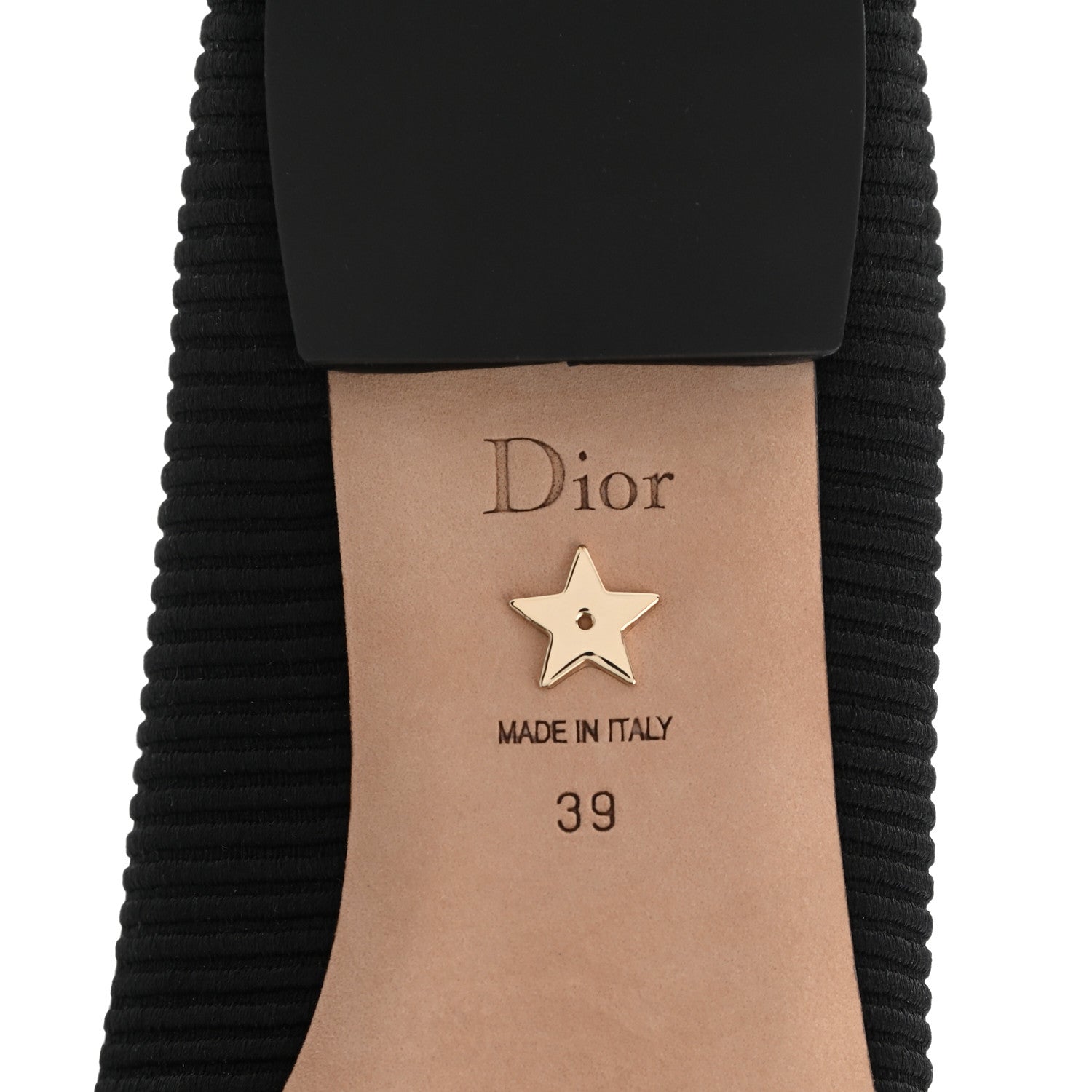Christian Dior Fabric Ribbon Embroidered J'Adior Ballet Flats 39 Black 6 of 8