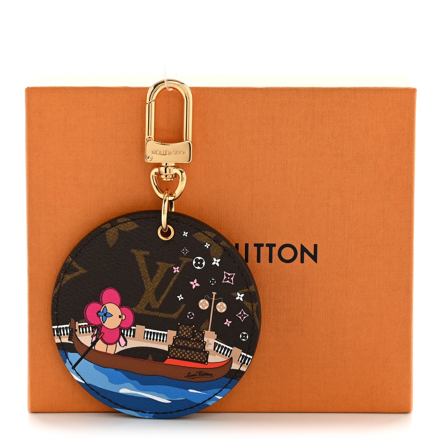 Monogram 2019 Christmas Animation Venice Bag Charm Key Ring Blue