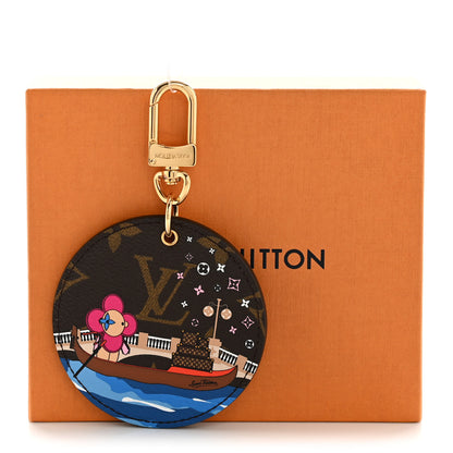 Louis Vuitton Monogram 2019 Christmas Animation Venice Bag Charm Key Ring Blue 4 of 4