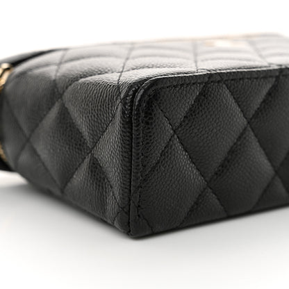 Chanel Caviar Quilted Top Handle Slim Vanity With Chain Black 9 of 11
