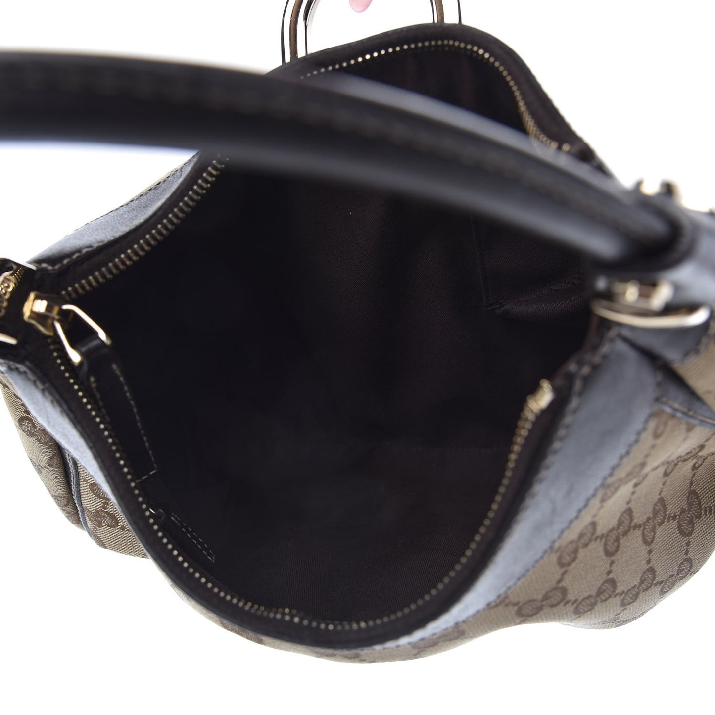 Monogram Medium D Gold Ring Hobo Dark Brown