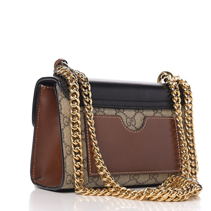 Gucci GG Supreme Monogram Calfskin Small Padlock Shoulder Bag Beige Black Cuir 2 of 11