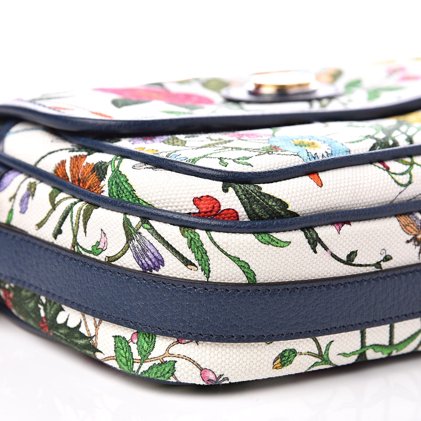 Canvas Flora Floral Shoulder Bag White Blue Agata Mulitcolor