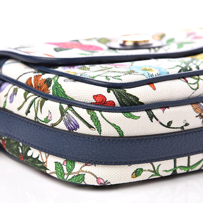 Gucci Canvas Flora Floral Shoulder Bag White Blue Agata Mulitcolor 8 of 10