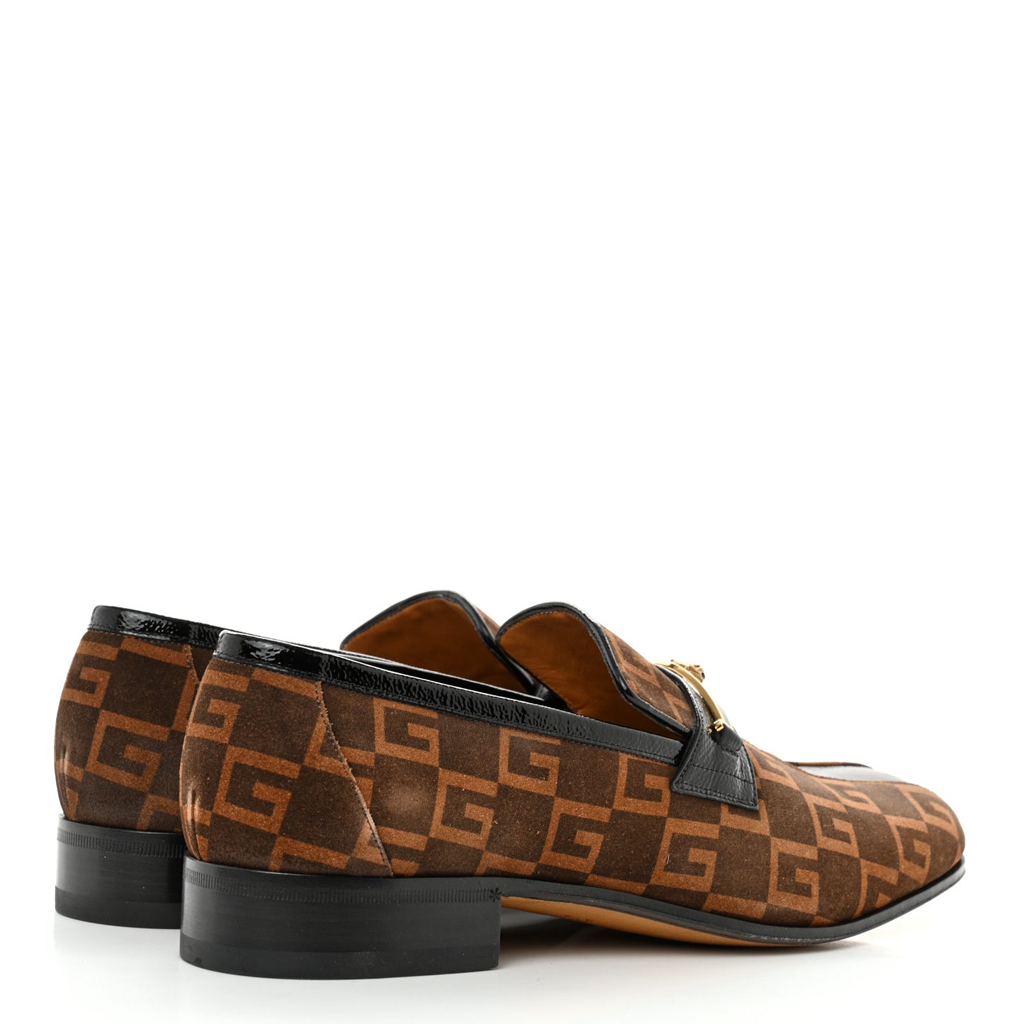 Vernice Naplack Suede Mens Square G Loafers 9 Black Sigaro