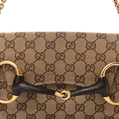 Gucci Monogram Horsebit Clutch Dark Brown 8 of 14