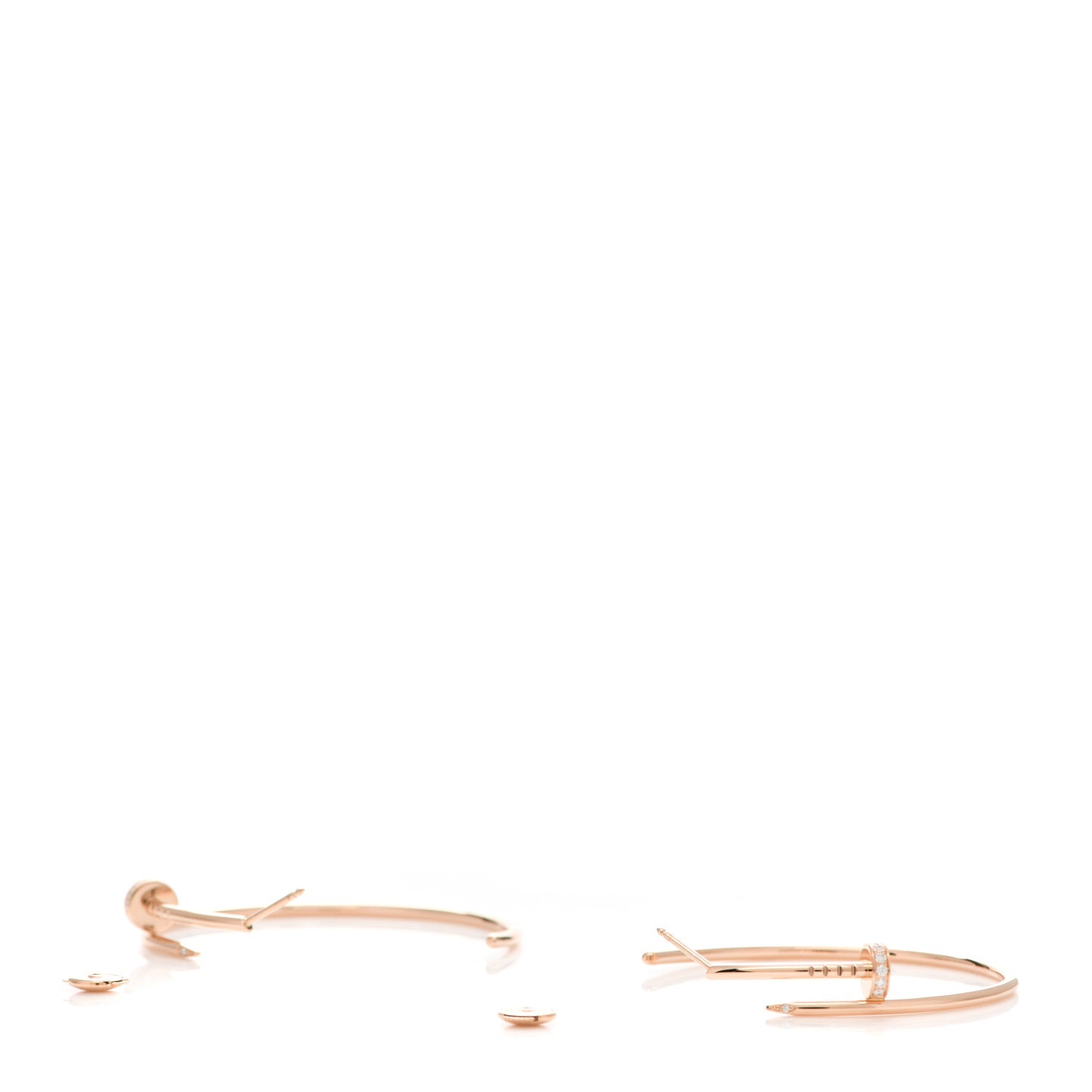 18K Pink Gold Diamond Juste Un Clou Hoop Earrings