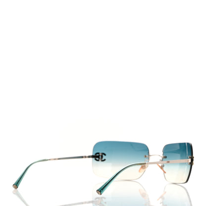 Chanel Metal Crystal CC Logo Sunglasses 4017-D Blue 4 of 9