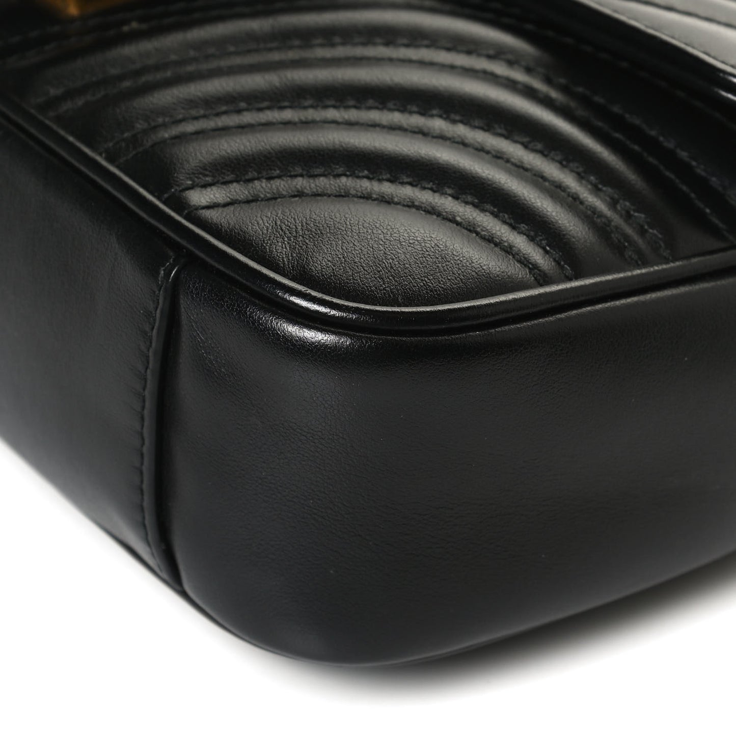 Calfskin Matelasse Mini GG Marmont Shoulder Bag Black