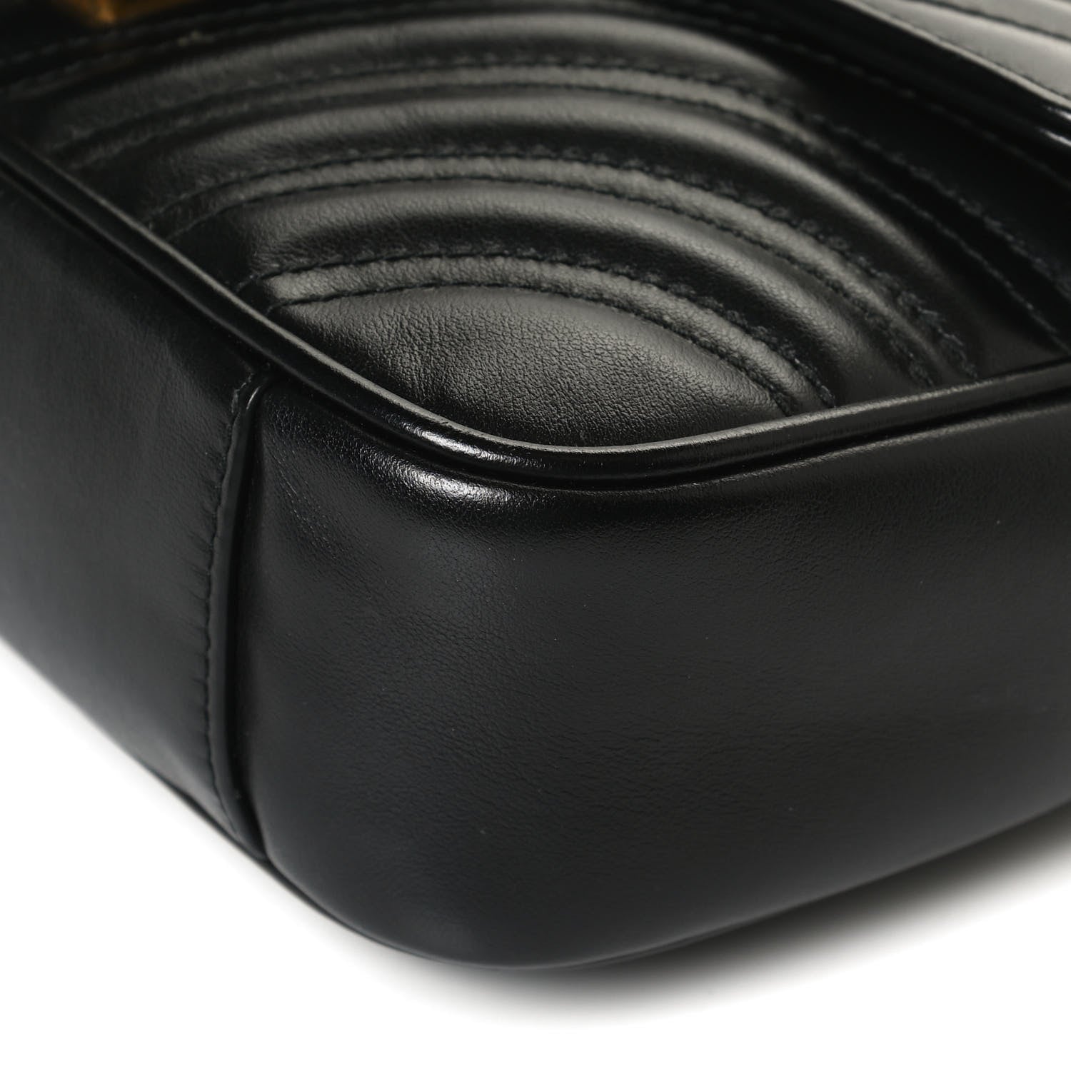 Gucci Calfskin Matelasse Mini GG Marmont Shoulder Bag Black 12 of 14