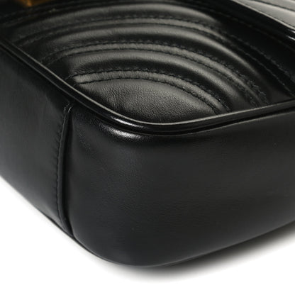 Gucci Calfskin Matelasse Mini GG Marmont Shoulder Bag Black 12 of 14