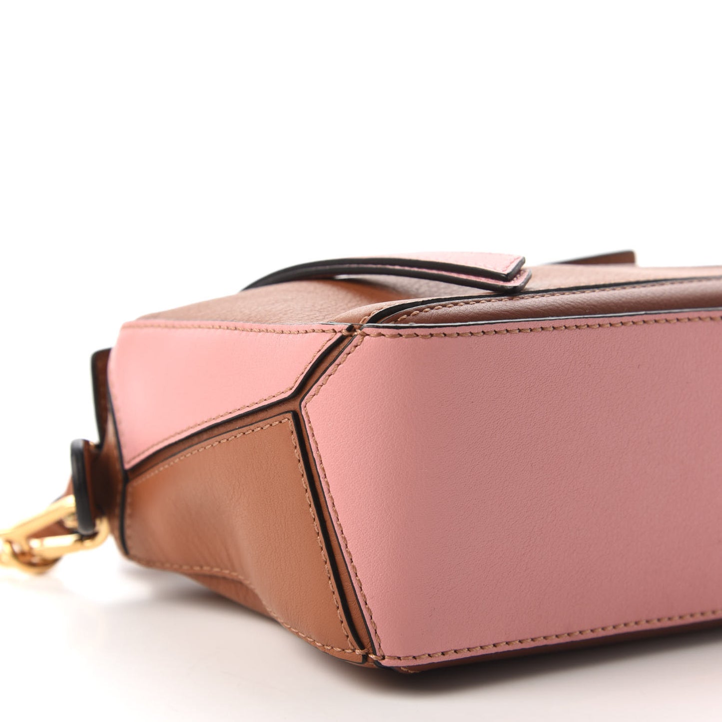 Calfskin Mini Puzzle Bag Tan Medium Pink