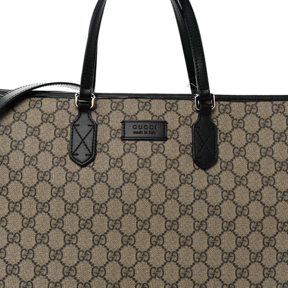 Gucci GG Supreme Monogram Medium Zippered Tote Black 8 of 11