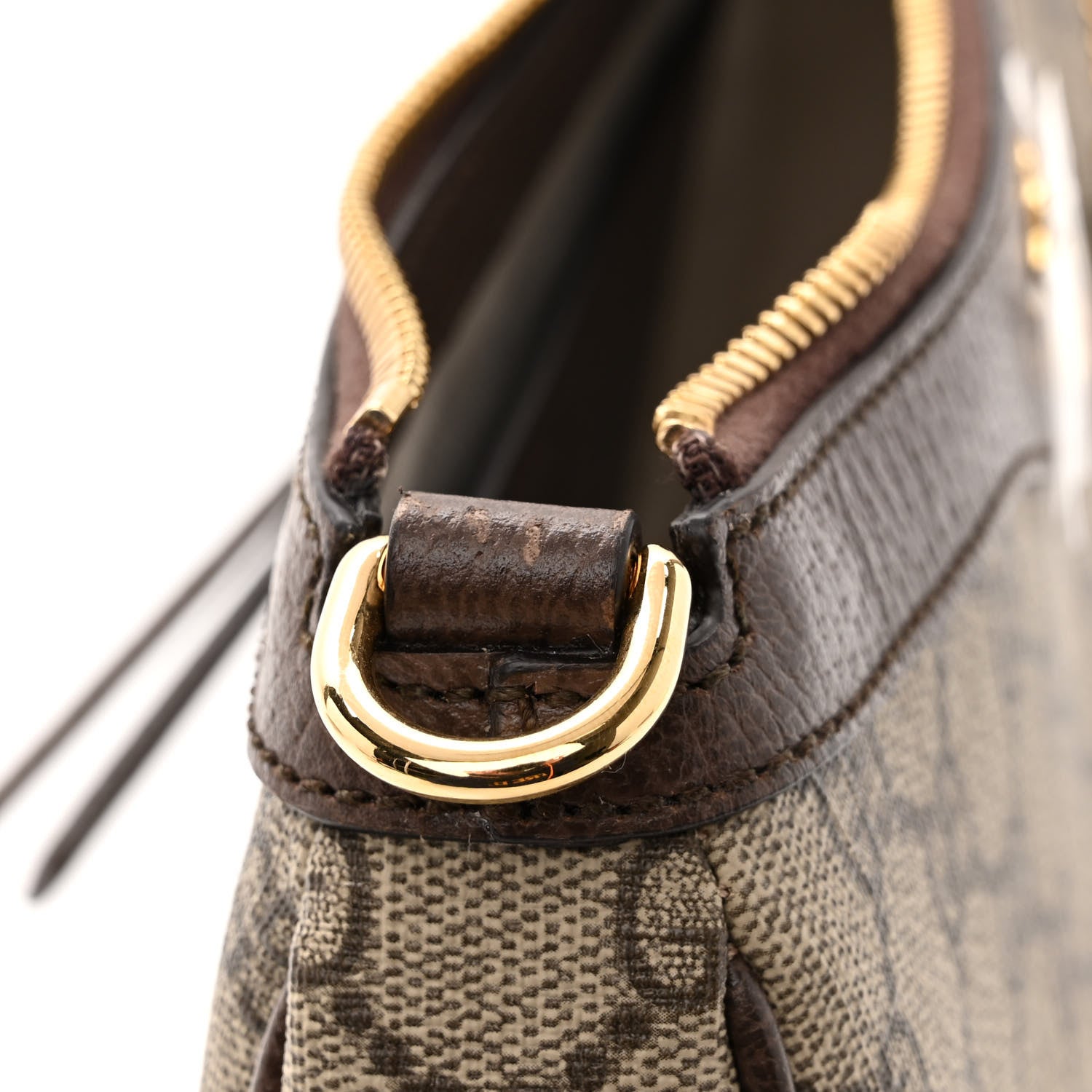 Gucci GG Supreme Monogram Textured Dollar Calfskin Web Small Ophidia GG Handbag Beige Ebony New Acero 11 of 11
