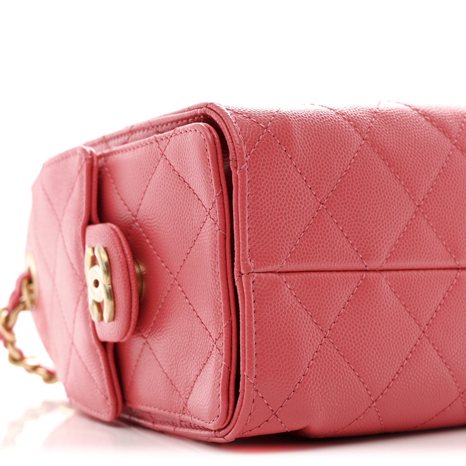 Chanel Caviar Quilted Mini Chanel 25 Handbag Coral 9 of 10
