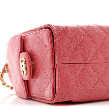 Chanel Caviar Quilted Mini Chanel 25 Handbag Coral 9 of 10