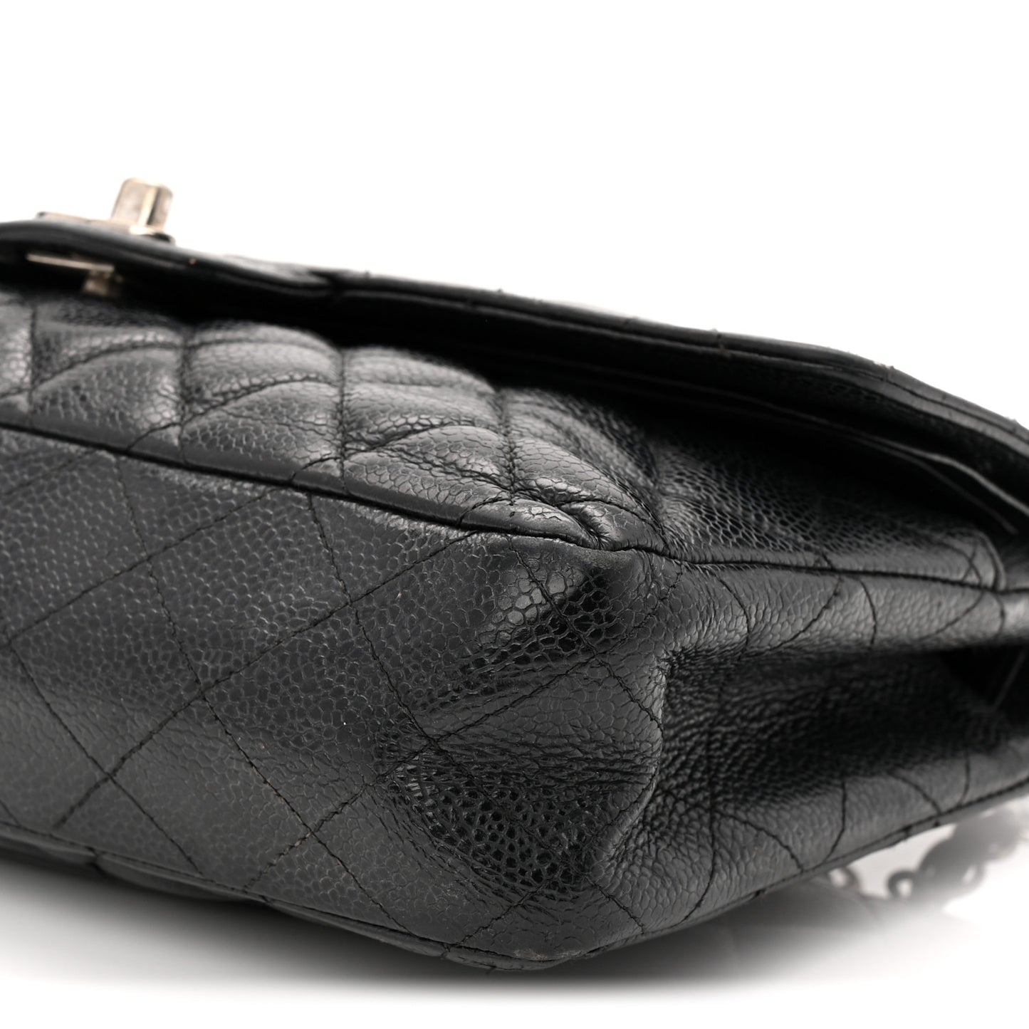Caviar Quilted Medium Double Flap Black