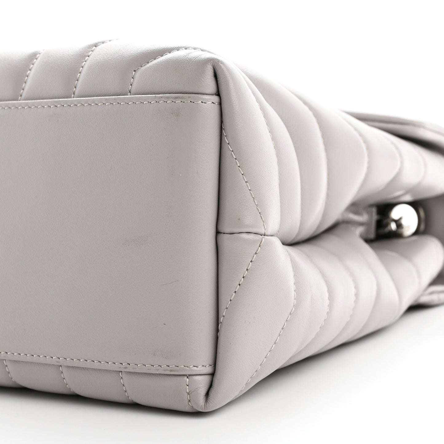 Calfskin Y Quilted Monogram Medium Loulou Chain Satchel Granite