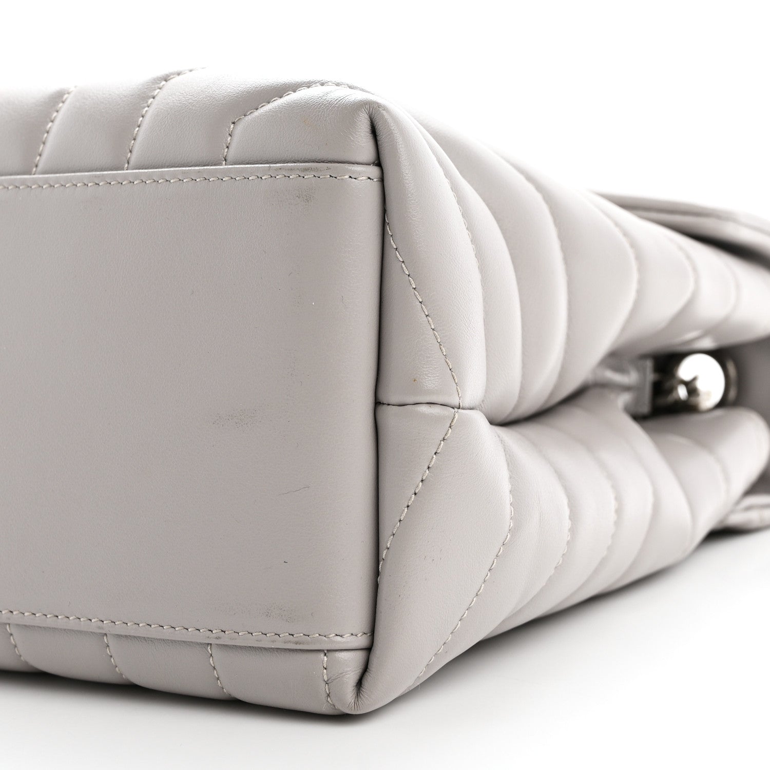 Saint Laurent Calfskin Y Quilted Monogram Medium Loulou Chain Satchel Granite 10 of 10